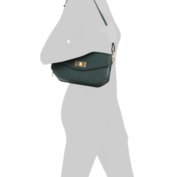 NWT MONCRIEF LONDON Taylor Forest Green Leather Shoulder Bag - Picture 10 of 10